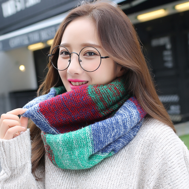 Infinity Scarf Knit - Lenços infinitos de malha arco-íris para