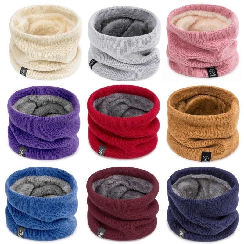 Infinity Scarf Knit - Inverno de malha de pelúcia grosso