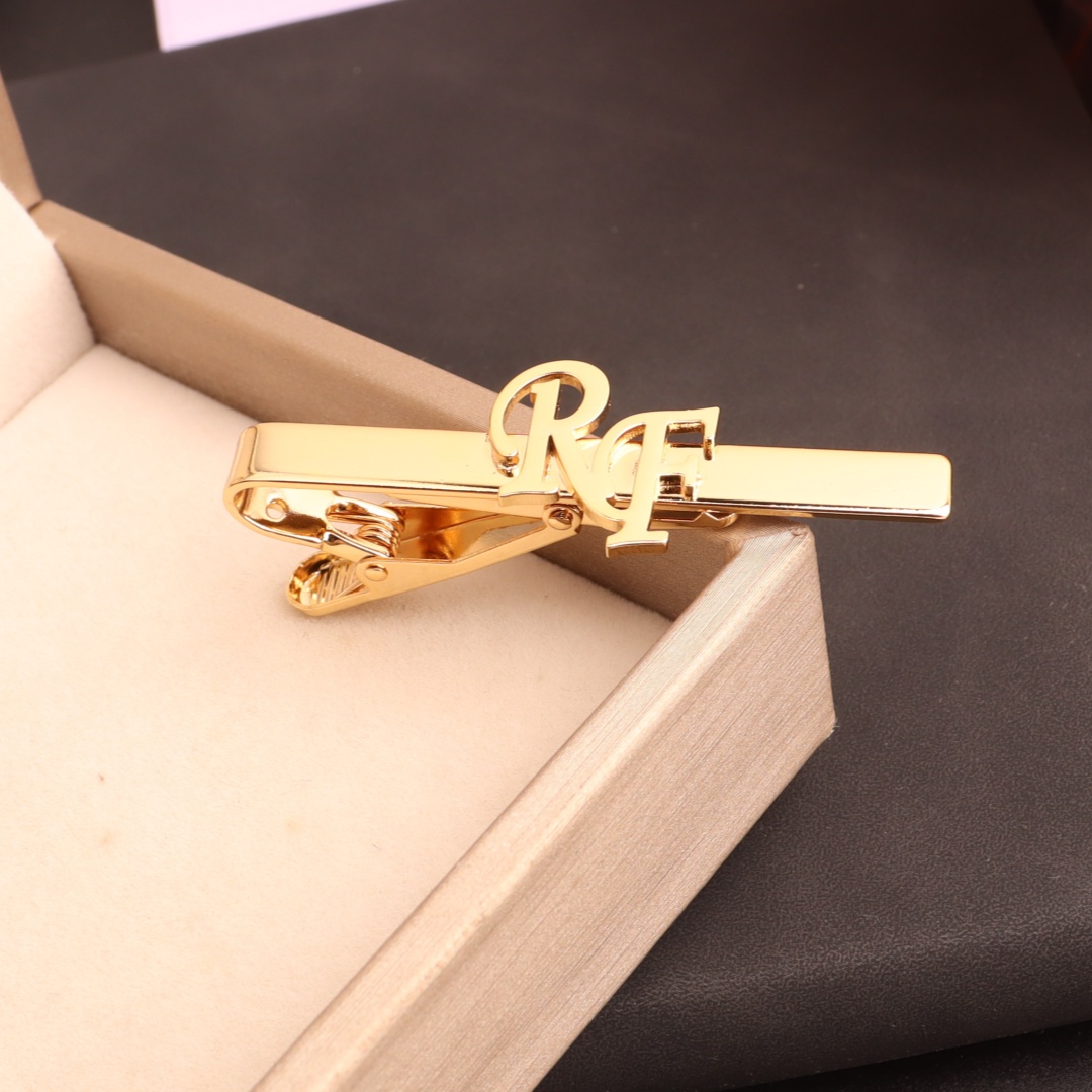 Tie Clip Silver - Clipe de gravata inicial personalizado para