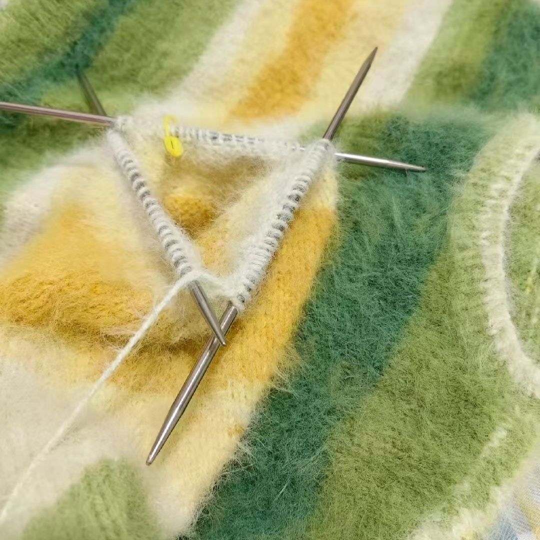 Woven Scarf Blanket - Fio de Lã Mohair Degradê Tingido,
