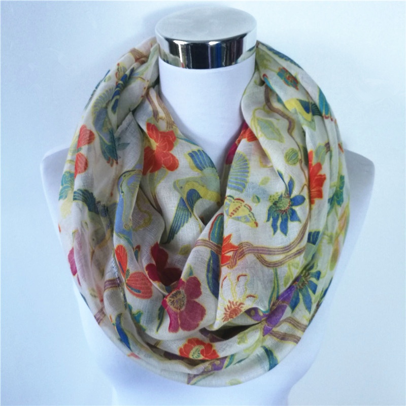 Nova magpie pássaro impressão  - Infinity Scarf Knit avaliação e preço