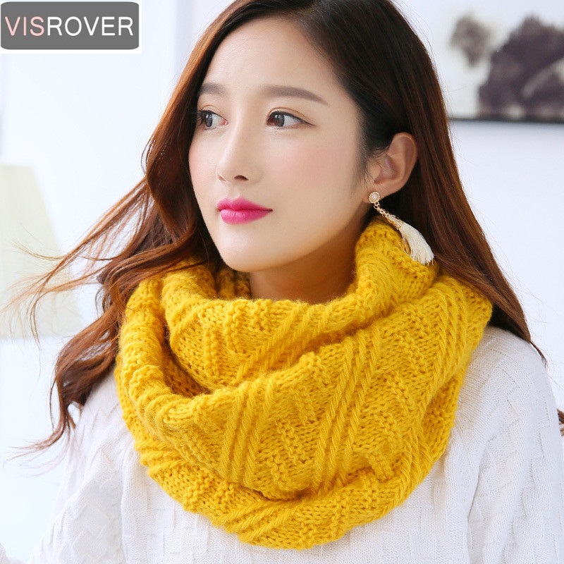 Visrover cor cachecóis feminin - Infinity Scarf Knit avaliação e preço