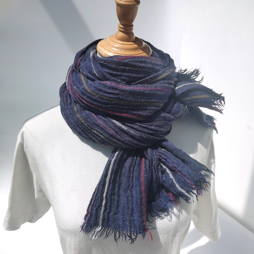 Lenço masculino listrado de lã - Muffler Men Wool avaliação e preço