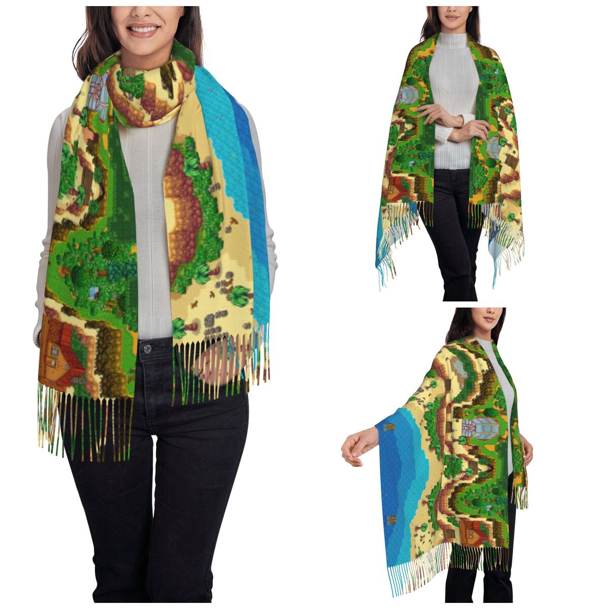 Stardew Valley Mapa Cachecol p - Pashmina Wrap Large avaliação e preço