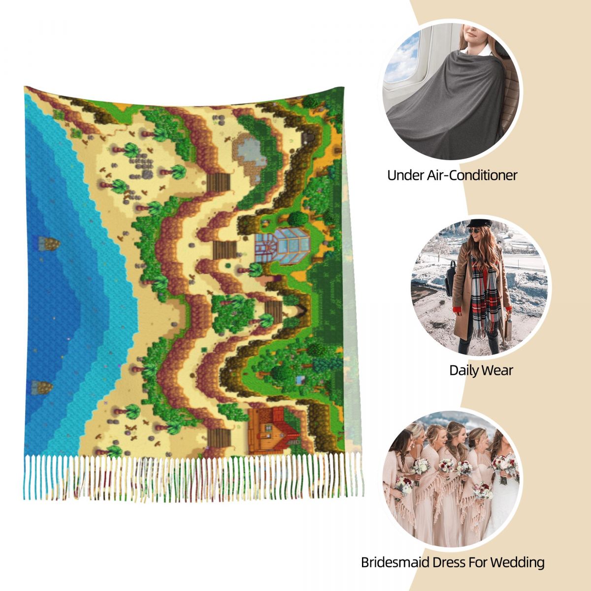 Stardew Valley Mapa Cachecol p - Pashmina Wrap Large avaliação e preço