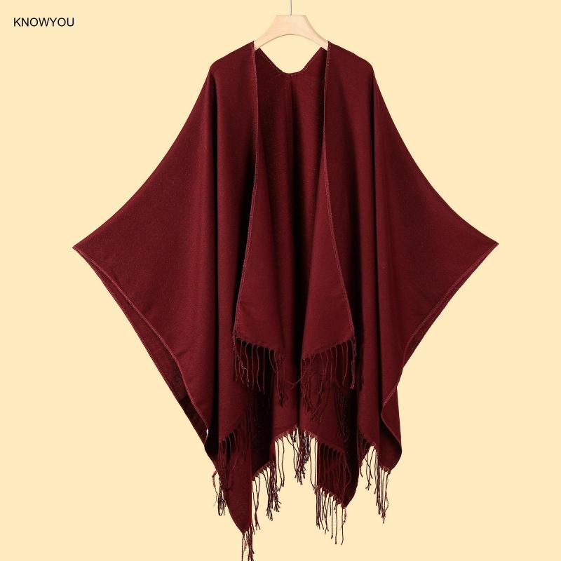Ponchos de cor sólida das mulh - Muffler Men Wool avaliação e preço