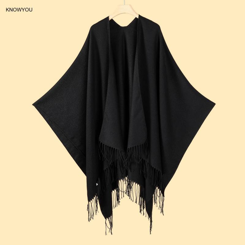 Ponchos de cor sólida das mulh - Muffler Men Wool avaliação e preço