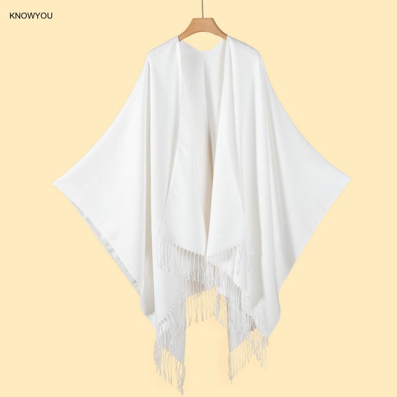 Ponchos de cor sólida das mulh - Muffler Men Wool avaliação e preço