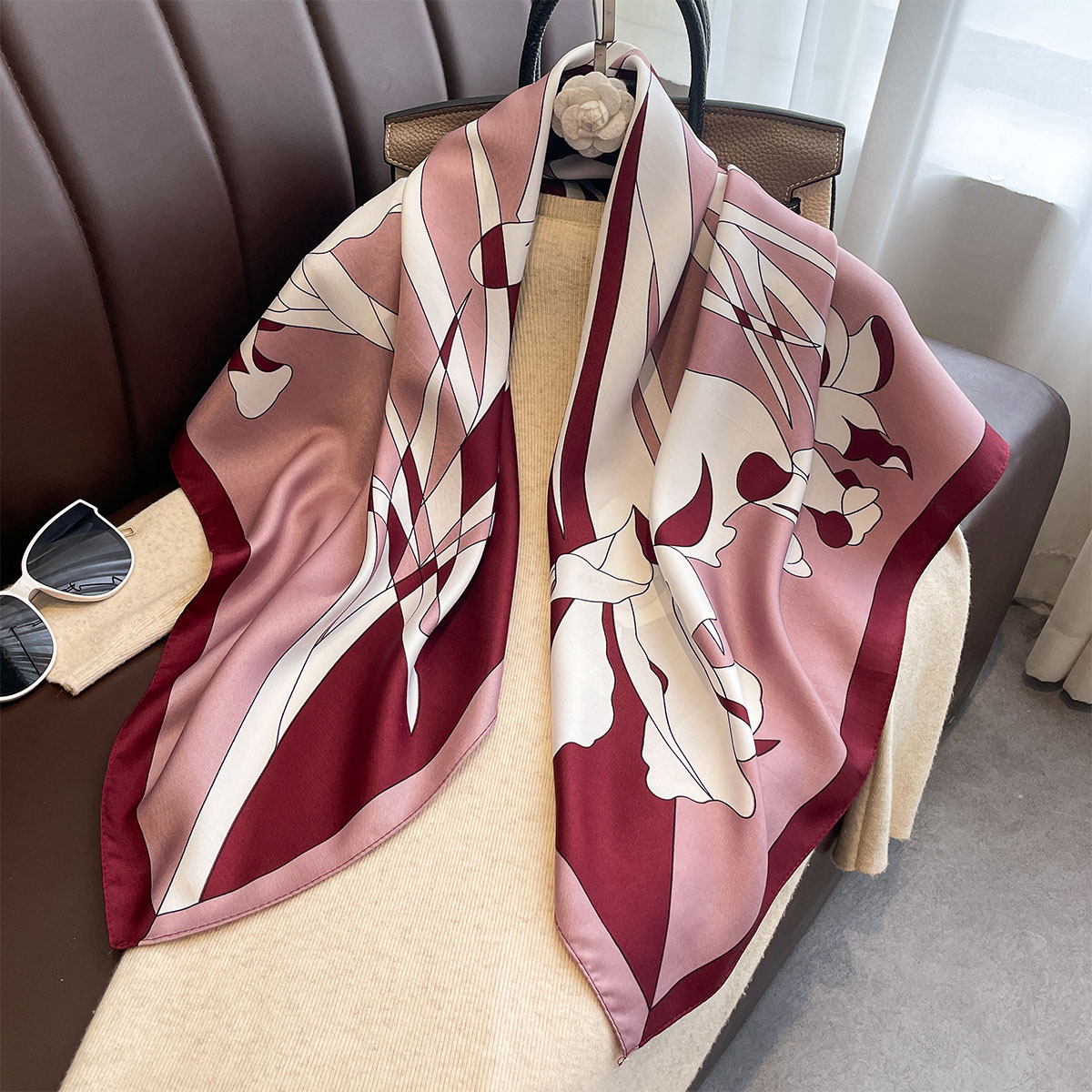 Luxo 90*90cm lenço quadrado sa - Ascot Neck Scarf avaliação e preço