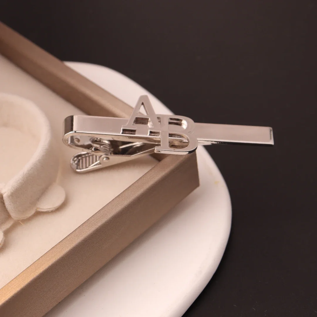 Clipe de gravata inicial perso - Tie Clip Silver avaliação e preço