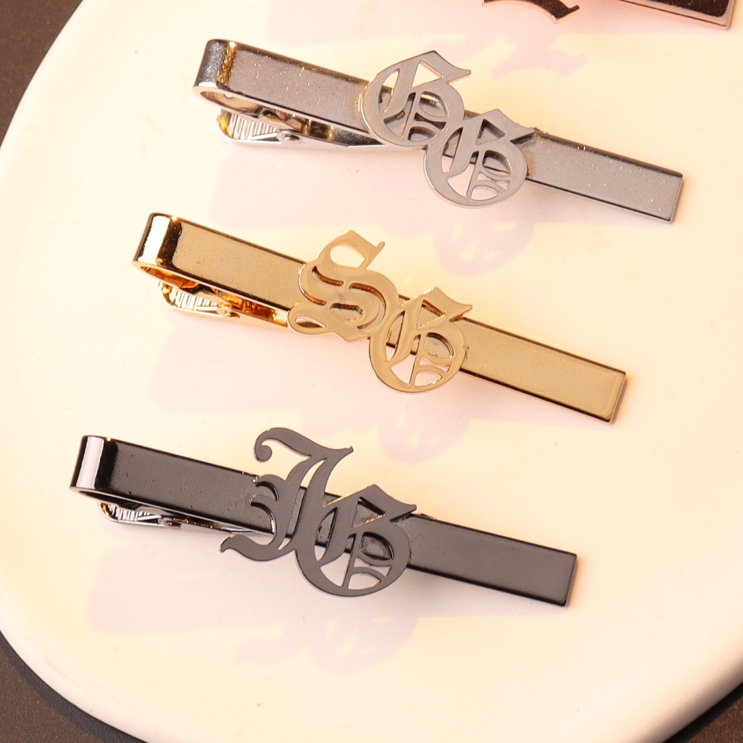 Clipe de gravata com iniciais  - Tie Clip Silver avaliação e preço